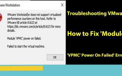Fix: VMware Workstation does not support virtualized performance counters on this host.