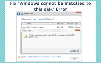 Hướng dẫn sửa lỗi “Windows can’t be installed to this disk”