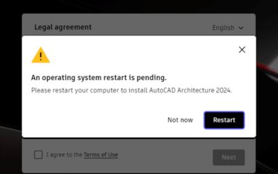 Khắc phục lỗi “An operating system restart is pending” khi cài đặt Autodesk